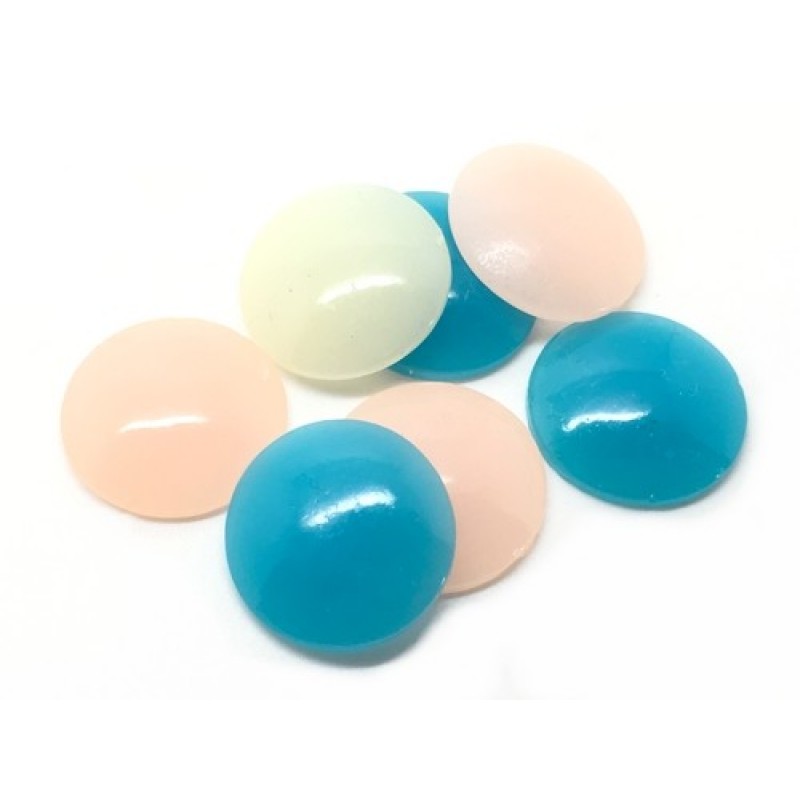 6 Cabochons Ronds en Résine Soit 3 Paires 20mm