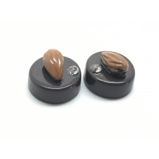 2 Cabochons Chocolat Amande Strass en Résine 15mm  pour la Création de Bijoux Fantaisie - DIY