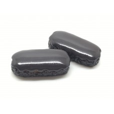 2 Cabochons Éclair au Chocolat en Résine 25x12mm  pour la Création de Bijoux Fantaisie - DIY