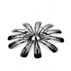 10 Supports Barrette Noire Clip Clic Clac Cheveux 4,6cm