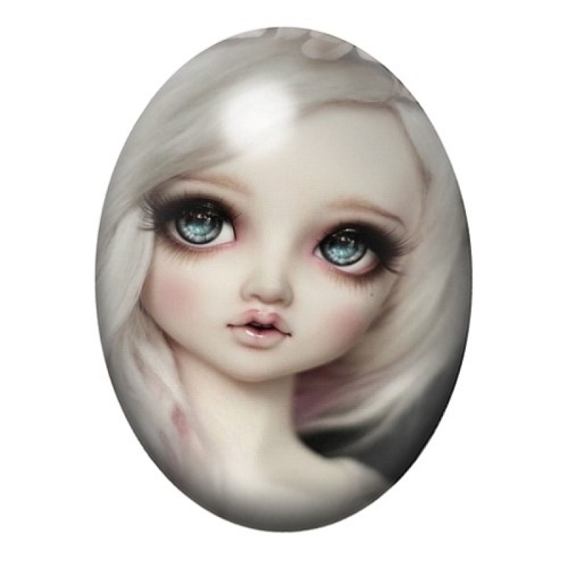 Cabochon en Verre Illustré Poupée Blythe 13x18, 18x25 ou 30x40mm