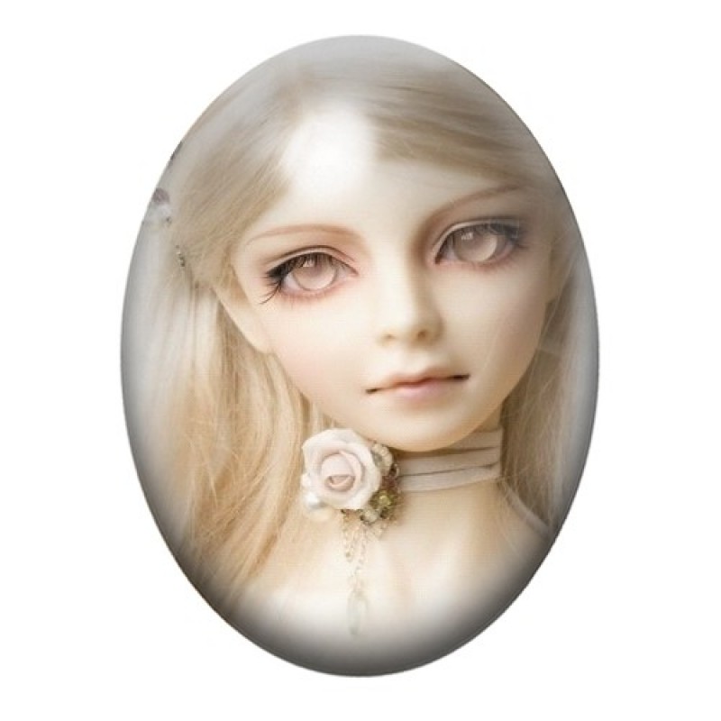 Cabochon en Verre Illustré Poupée Blythe 13x18, 18x25 ou 30x40mm