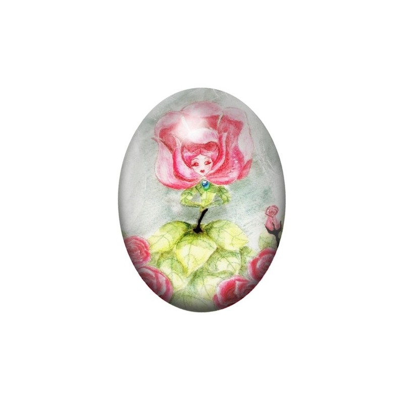 Cabochon en Verre Illustré Alice au Pays des Merveilles 13x18, 18x25 ou 30x40mm