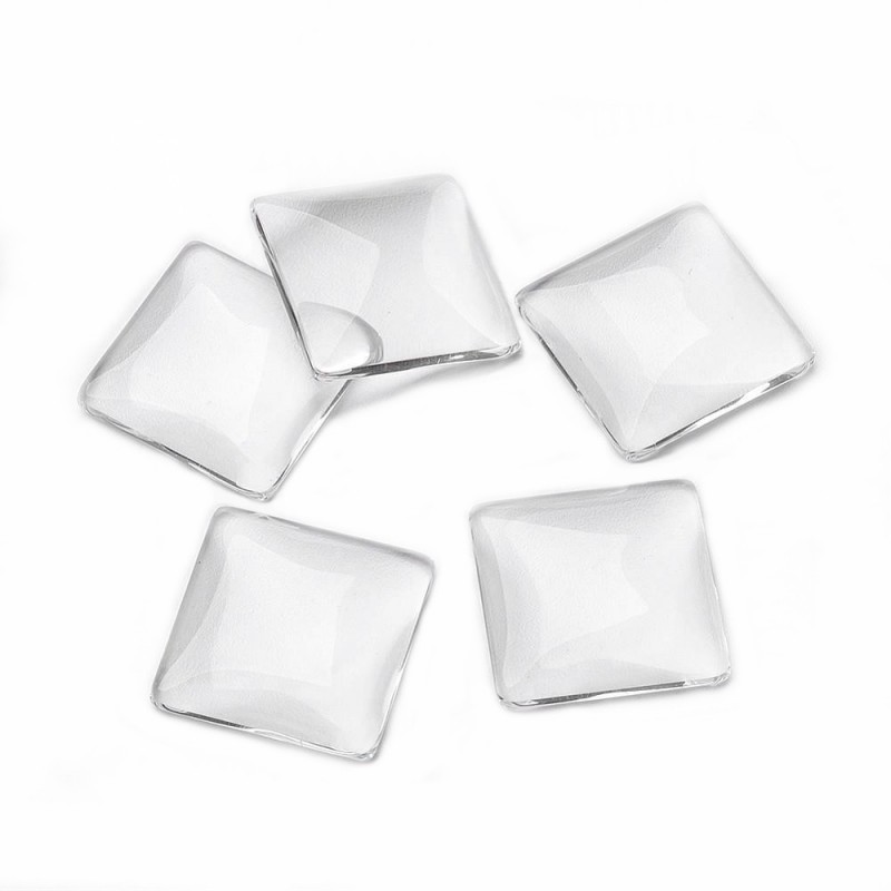 Cabochon Transparent en Verre Vierge Carré 25mm