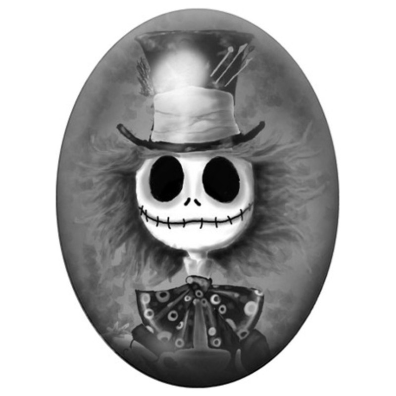Cabochon en Verre Illustré Jack Chapelier Fou 13x18, 18x25 ou 30x40mm