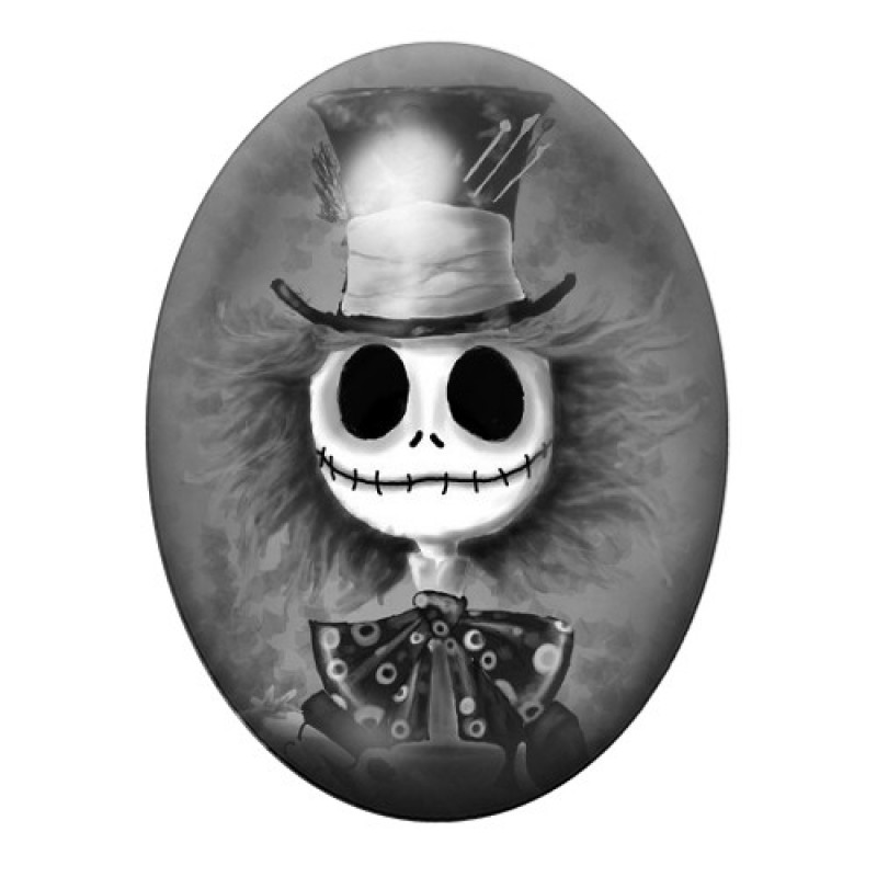 Cabochon en Verre Illustré Le Chapelier Fou Jack 13x18, 18x25 ou 30x40mm