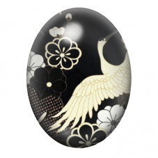Cabochon en Verre Illustré Fleurs Noir et Blanc 13x18, 18x25 ou 30x40mm pour la Création de Bijoux Fantaisie - DIY