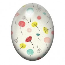 Cabochon en Verre Illustré Fleurs Rétro Multicolores 13x18, 18x25 ou 30x40mm pour la création de bijoux fantaisie - DIY