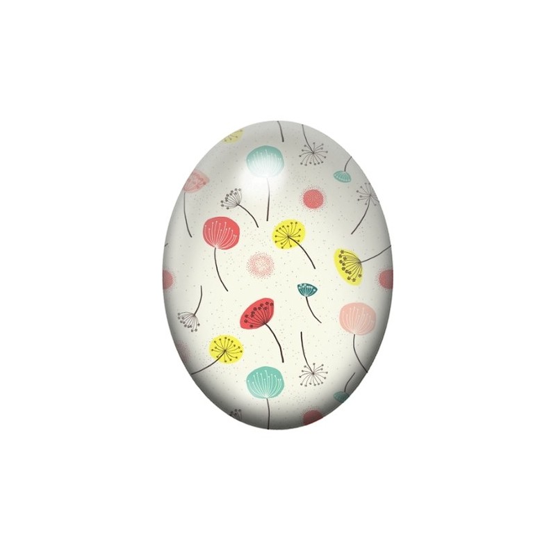 Cabochon en Verre Illustré Fleurs 13x18, 18x25 ou 30x40mm