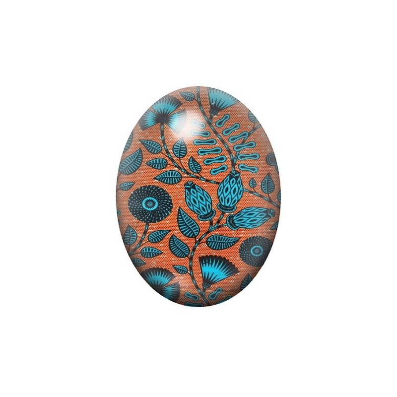 Cabochon en Verre Illustré Fleurs 13x18, 18x25 ou 30x40mm