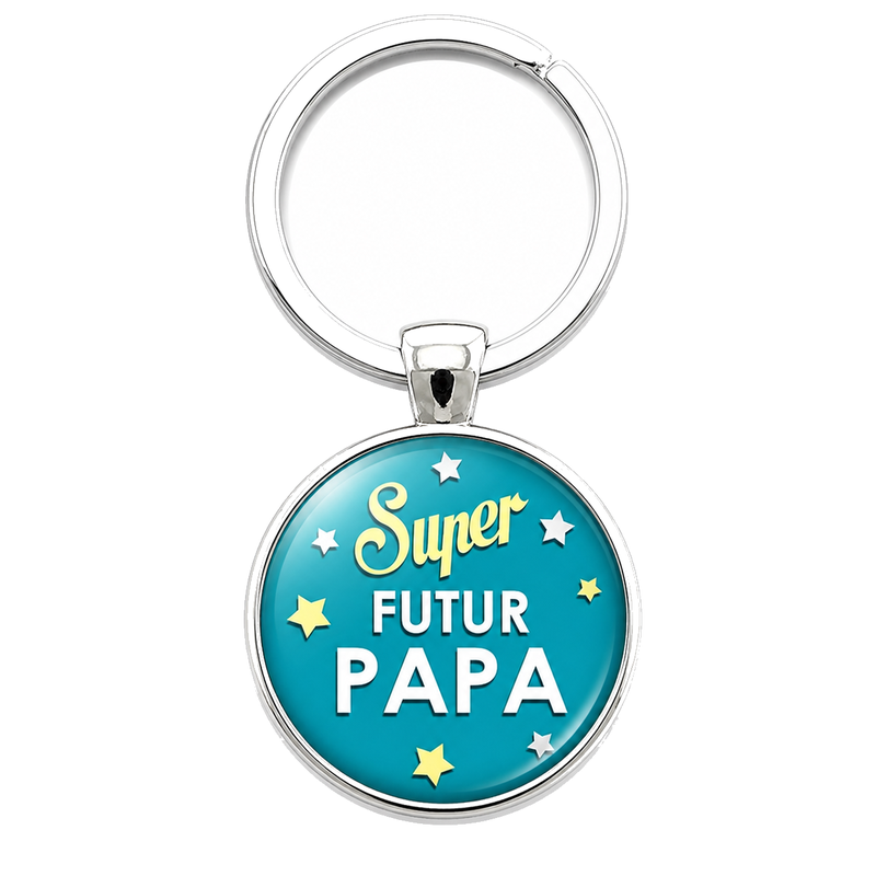Porte-clé "Super Futur Papa" Cadeau Original Annonce de Grossesse Naissance