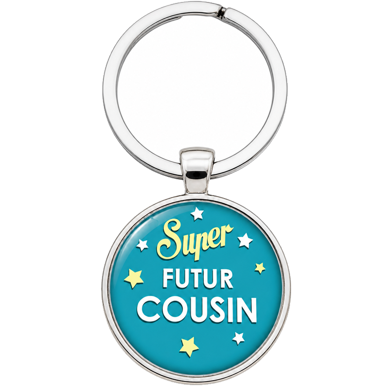 Porte-clé "Super Futur Cousin" Cadeau Original Annonce de Grossesse Naissance
