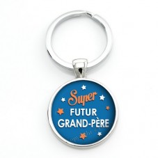 Porte-clé "Super Futur Grand-Père" Cadeau Original Annonce de Grossesse Naissance