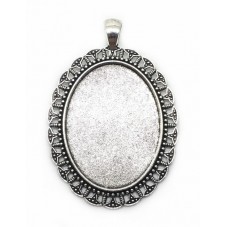 Support Pendentif Argenté pour Cabochon 30x40mm pour la Création de Bijoux Fantaisie - DIY