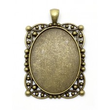 Support Pendentif Cadre Bronze pour Cabochon 30x40mm pour la Création de Bijoux Fantaisie - DIY