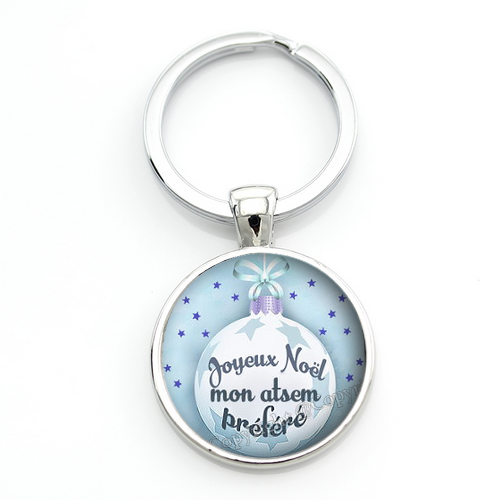 Porte-clé "Joyeux Noël mon Atsem" Cadeau de Noël Original