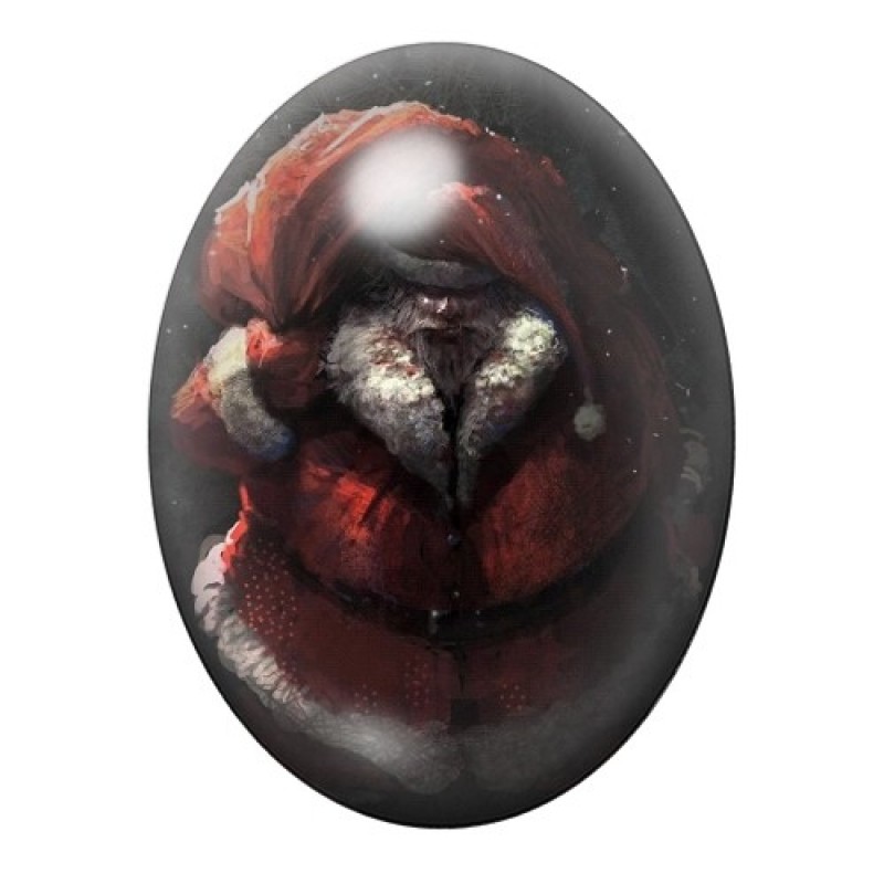Cabochon en Verre Illustré Père-Noël Horreur Gothique 13x18, 18x25 ou 30x40mm