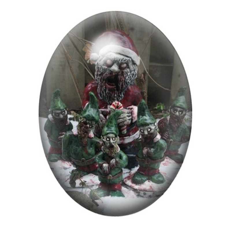 Cabochon en Verre Illustré Père-Noël Horreur Gothique 13x18, 18x25 ou 30x40mm