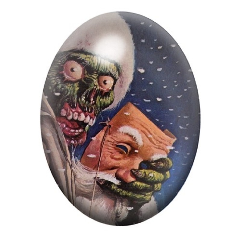 Cabochon en Verre Illustré Père-Noël Horreur Gothique 13x18, 18x25 ou 30x40mm