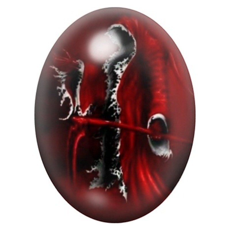 Cabochon en Verre Illustré Père Noël à la Faux 13x18, 18x25 ou 30x40mm