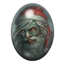 Cabochon en Verre Illustré Père Noël Mort-Vivant 13x18, 18x25 ou 30x40mm pour la création de bijoux fantaisie - DIY