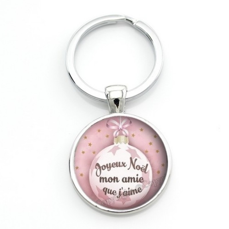 Porte-clé "Joyeux Noël mon Amie que J'aime" Cadeau de Noël Original