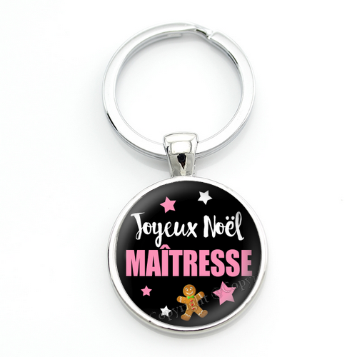 Porte-clé "Joyeux Noël Maîtresse" Cadeau de Noël Original
