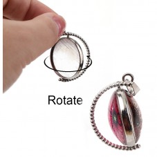 Support Pendentif Mobile Double Face Argenté ou Noir pour Cabochon 20 ou 25mm
