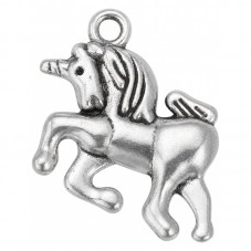 4 Breloques Licorne en Métal Argenté 15,5mm pour la Création de Bijoux Fantaisie - DIY