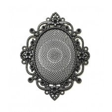 Support Pendentif Noir pour Cabochon 30x40mm pour la Création de Bijoux Fantaisie - DIY