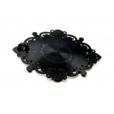 Support Pendentif Noir pour Cabochon Ovale 30x40mm