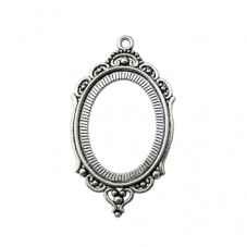 Support Pendentif Argenté pour Cabochon 18x25mm pour la Création de Bijoux Fantaisie - DIY