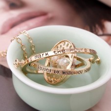 Collier Pendentif Sablier Temps Argenté 5,5cm