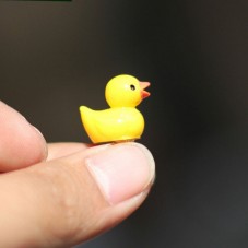 4 Cabochons Canard Jaune Miniature en Résine pour Globe 18mm