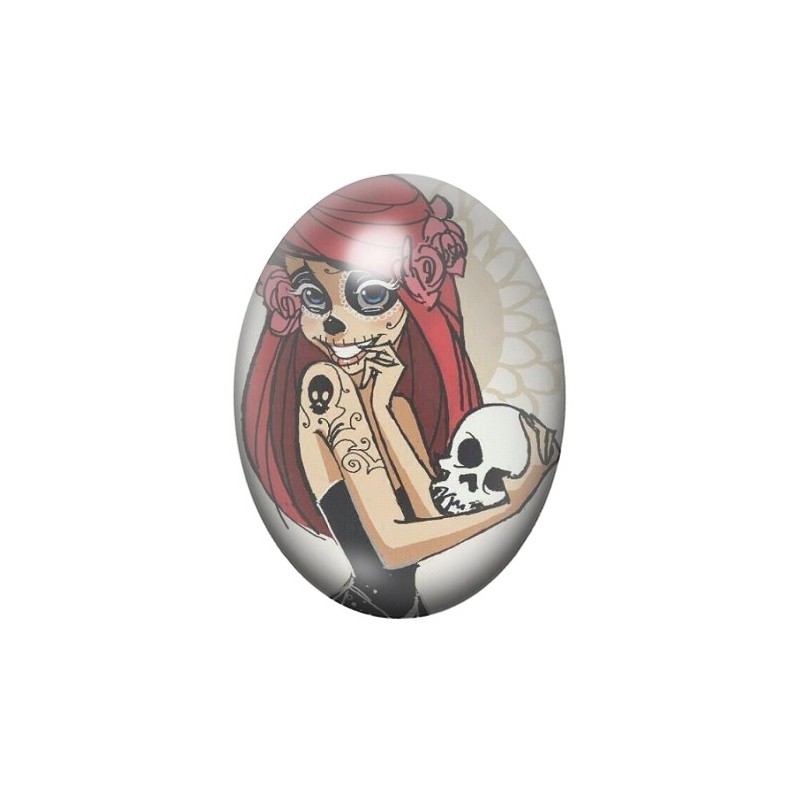 Cabochon en Verre Illustré Princesse La Petite Sirène Gothique 13x18, 18x25 ou 30x40mm