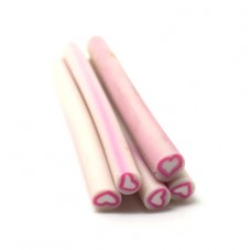 5 Canes Coeur en Pâte Polymère 5cm pour la Création de Bijoux Fantaisie - DIY