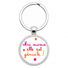 Porte-Clé Fait Main Ma mamie elle est géniale ! Verre 25mm pour la Création de Bijoux Fantaisie - DIY