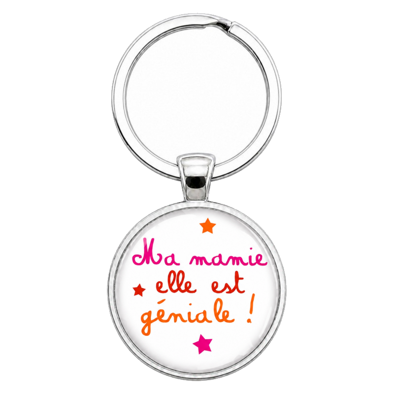 Porte-Clé Fait Main Ma mamie elle est géniale ! Verre 25mm