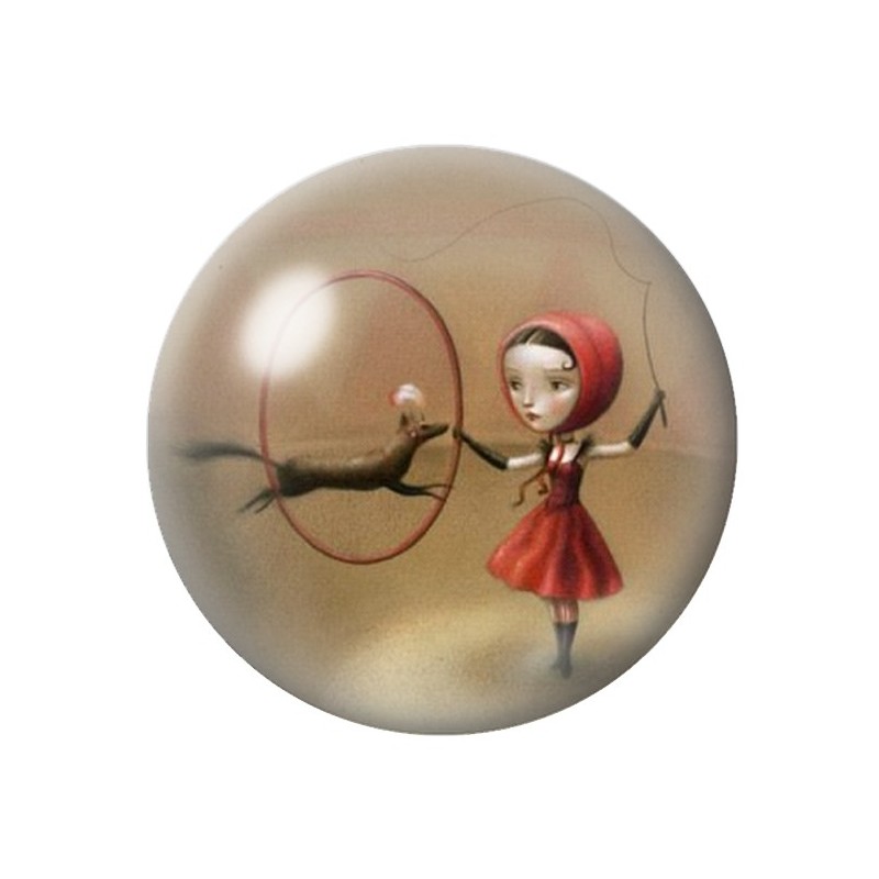 Cabochon en Verre Illustré Le Petit Chaperon Rouge Étrange 12 à 25mm