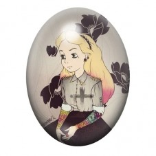 Cabochon en Verre Illustré Alice Gothique aux Roses Noires 13x18, 18x25 ou 30x40mm pour la création de bijoux fantaisie - DIY