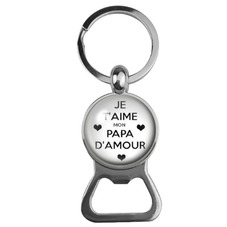 Porte-clé Décapsuleur "Je t’aime Papa" Cadeau Fête des Pères pour la Création de Bijoux Fantaisie - DIY