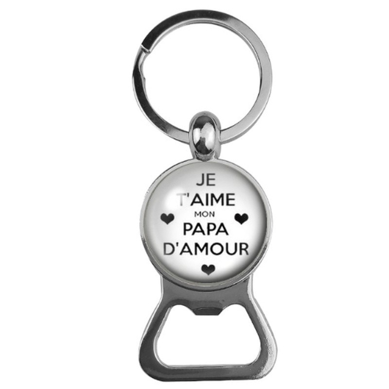 Porte-clé Décapsuleur "Je t’aime Papa" Cadeau Fête des Pères