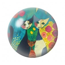 Cabochon en Verre Illustré Chats Colorés 12 à 25mm pour la Création de Bijoux Fantaisie - DIY