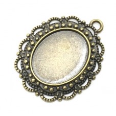 2 Supports Pendentif  Bronze pour Cabochon 14x18mm pour la Création de Bijoux Fantaisie - DIY