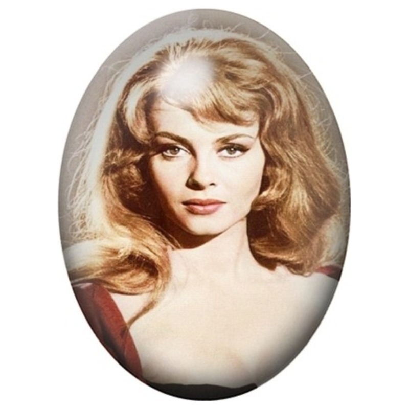 Cabochon en Verre Illustré Angélique au Regard Romantique 13x18, 18x25 ou 30x40mm