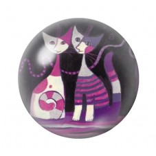 Cabochon en Verre Illustré Chats Colorés 12 à 25mm pour la Création de Bijoux Fantaisie - DIY