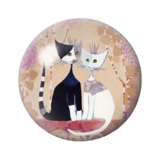 Cabochon en Verre Illustré Chats Colorés 12 à 25mm pour la Création de Bijoux Fantaisie - DIY