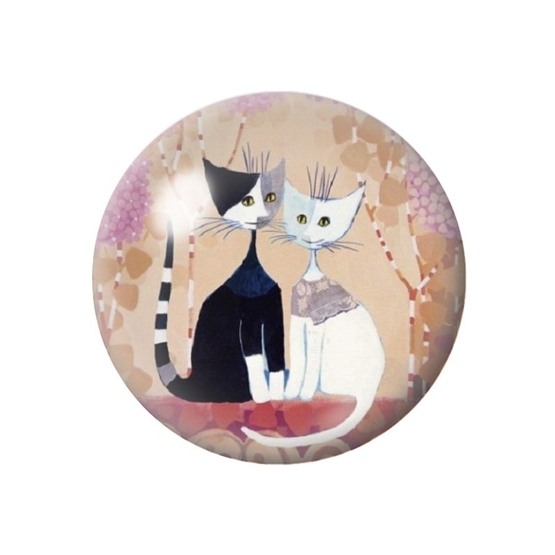 Cabochon en Verre Illustré Chats Colorés 12 à 25mm
