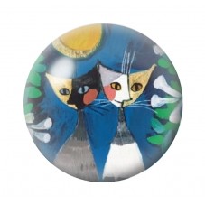 Cabochon en Verre Illustré Chats Colorés 12 à 25mm pour la Création de Bijoux Fantaisie - DIY