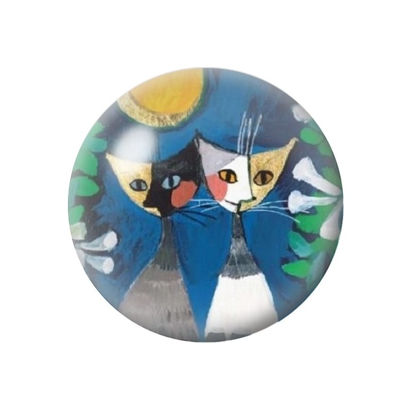 Cabochon en Verre Illustré Chats Colorés 12 à 25mm